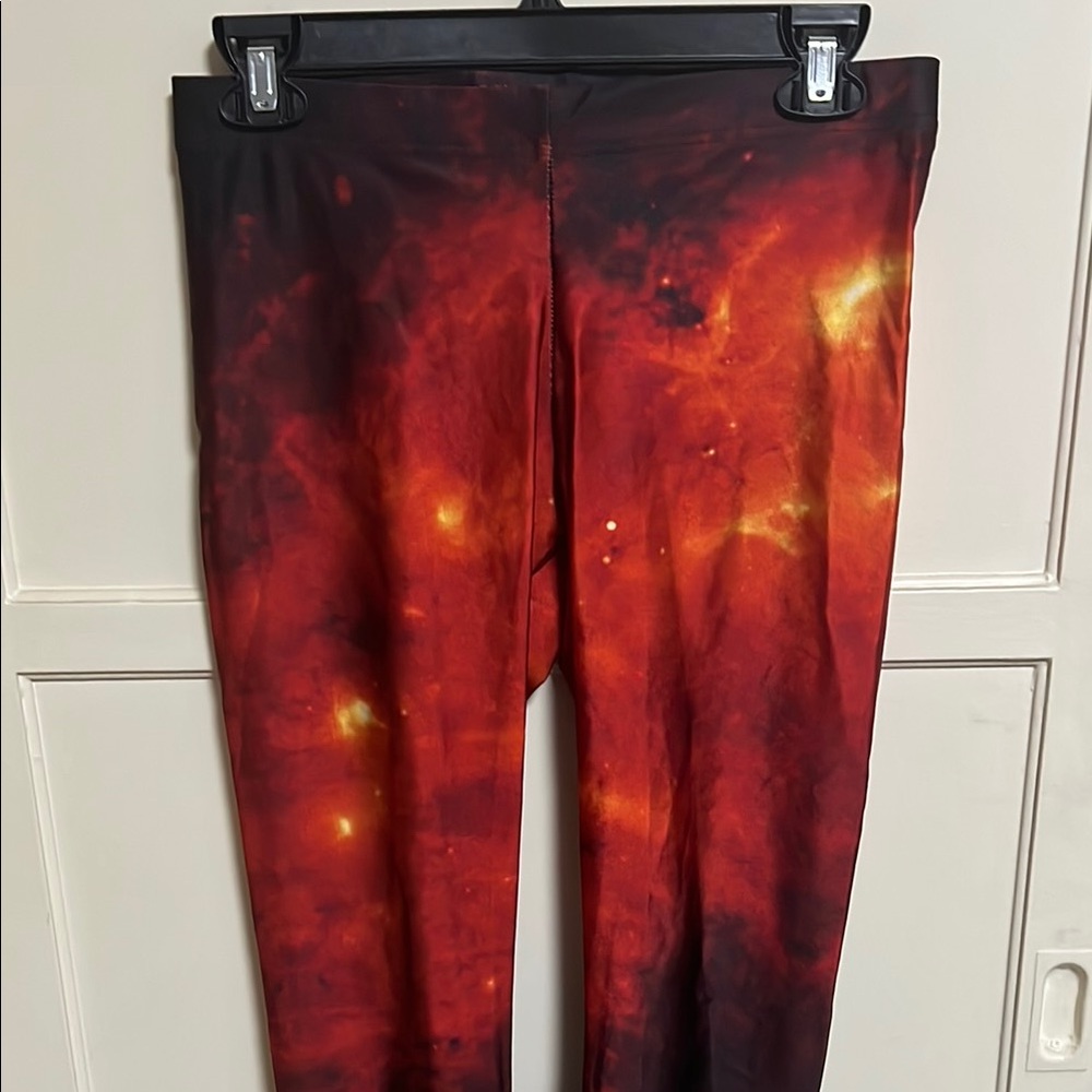 Blackmilk Red Galaxy print Leggings